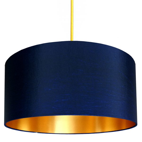 Midnight blue and gold lampshade