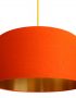 Tangerine Orange Cotton Lamphade with Gold Lining