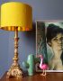 Mustard Yellow Silk Lampshade With Gold Lining
