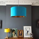 Aqua and Copper Lampshade