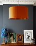 Tangerine silk and copper lampshade