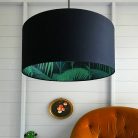 Cole & Sons Palm jungle and Black silhouette Lampshade