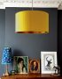 Mustard Silk Lampshade with Brushed Copper Lining