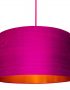 Hot Pink Silk Lampshade with Brushed Copper Lining