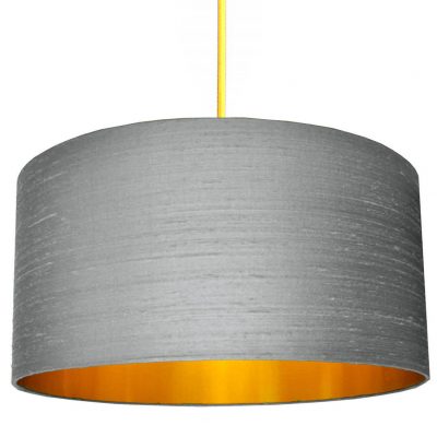 Handmade Lampshades With Gold Lining Love Frankie Ash Grey And Gold Lampshade
