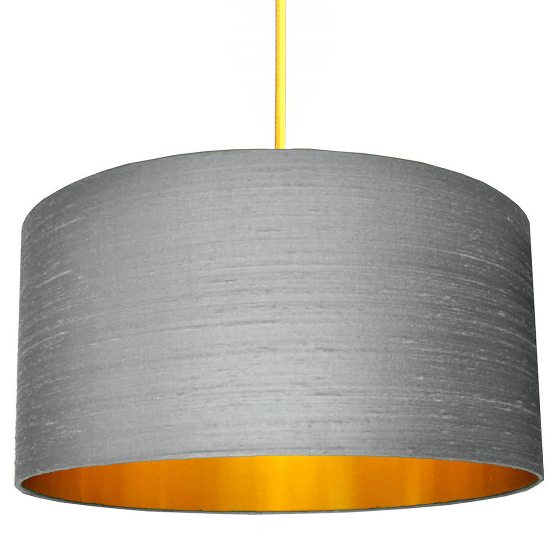 Indian Silk Lampshade in Ash Grey With 