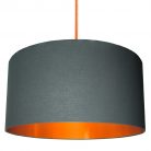 Slate grey and copper lampshade