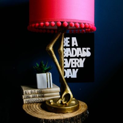 Lamps Ceiling Pendants Lighting Accessories Love Frankie Flamingo Lamp In Antique Gold With Hot Pink Shade