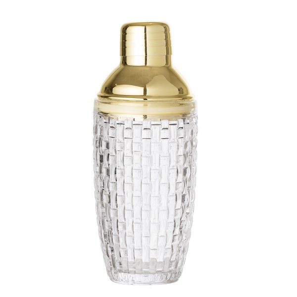 Golden Top Glass Cocktail Shaker