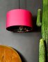 Watermelon Pink and Teal Lemur wallpaper lampshade