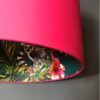 Teal Lemur lampshade in Watermelon Pink Close Up