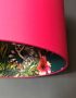 Teal Lemur lampshade in Watermelon Pink Close Up