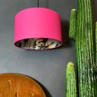 Silver Lemur Lampshade in Bubblegum Pink.