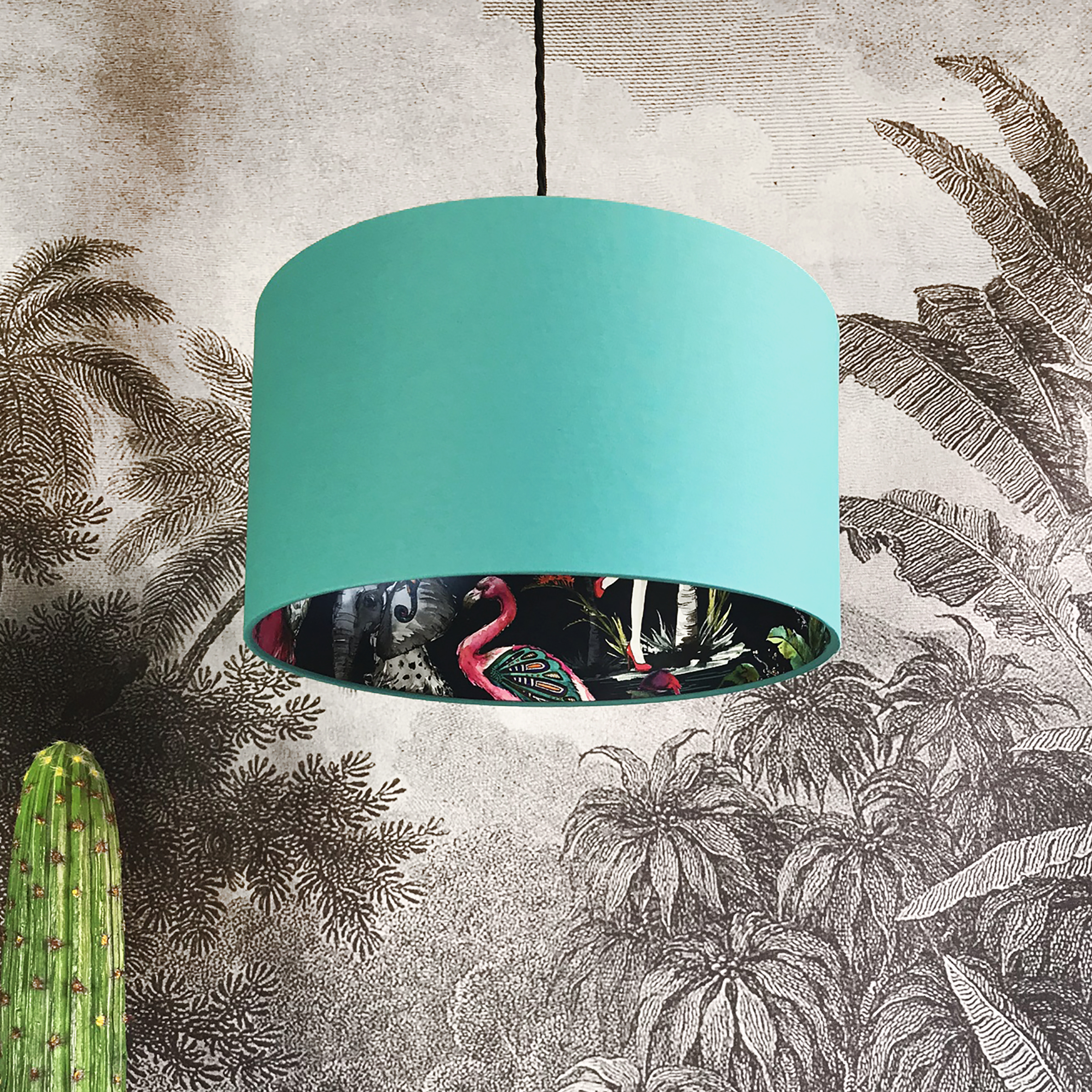 Muck N Brass Midnight Chimiracle Silhouette Lampshade In Jade Green Midnight Chimiracle Wallpaper Silhouette Lampshade In Jade Green