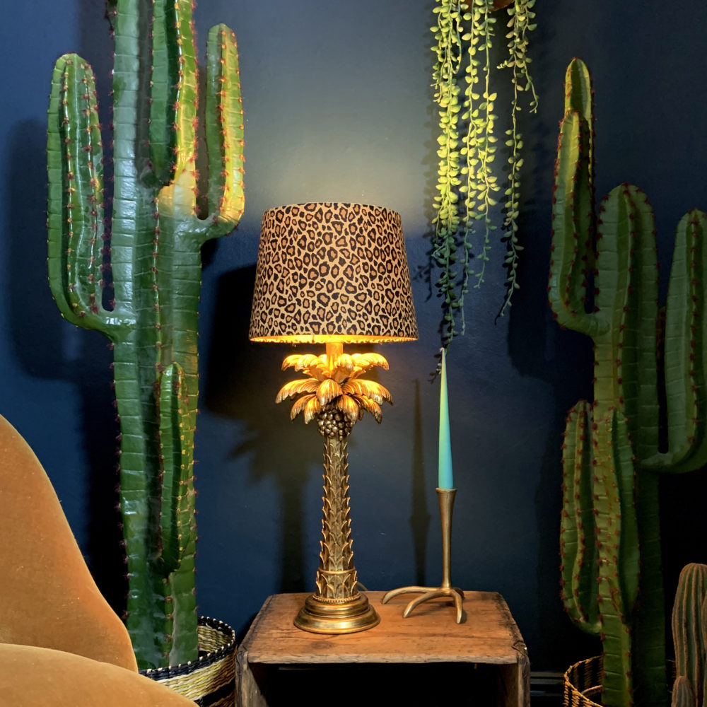 Palm Tree Table Lamp With Leopard Print, Leopard Print Lamp Shades Table Lamps