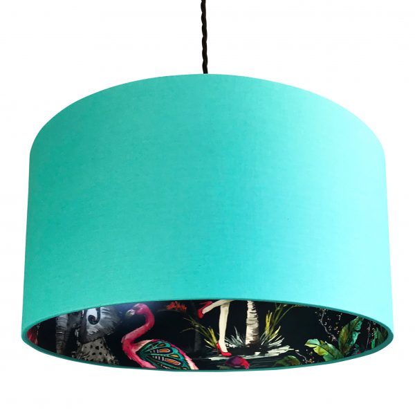 Midnight ChiMiracle Wallpaper Silhouette Lampshade in Jade Green