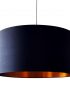 Jet Black Cotton Lampshade With Brushed Copper Lining