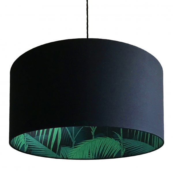 Cole & Sons Palm jungle and Black silhouette Lampshade