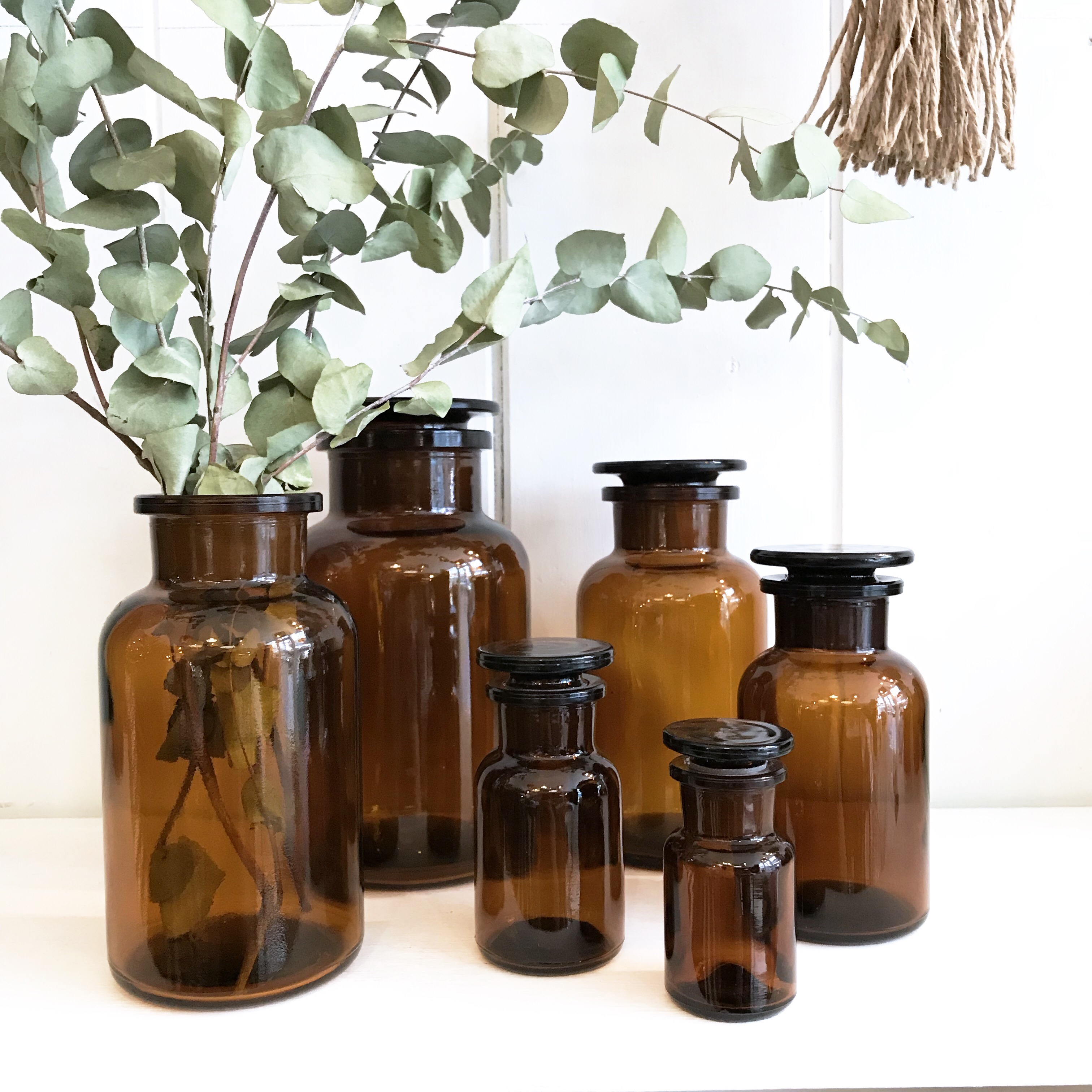 Amber Glass Apothecary Jars - 5 Sizes available | Love Frankie