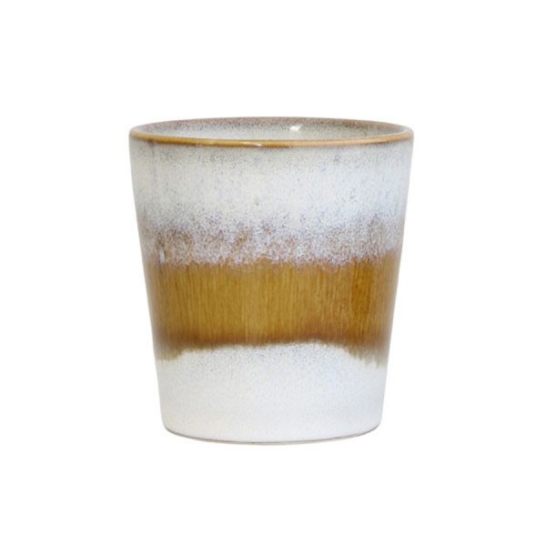 70s inspired glazed cup - Snow