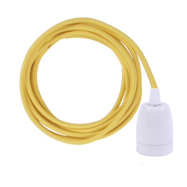 Sunshine Yellow ES27 Flex & Fitting Set with Porcelain Bulb Holder