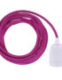 Hot Pink ES27 Flex & Fitting Set with Porcelain Bulb Holder
