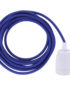 Electric Blue ES27 Flex & Fitting Set with Porcelain Bulb Holder