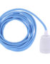 Sky Blue ES27 Flex & Fitting Set with Porcelain Bulb Holder