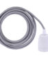 Cloud Grey ES27 Flex & Fitting Set with Porcelain Bulb Holder