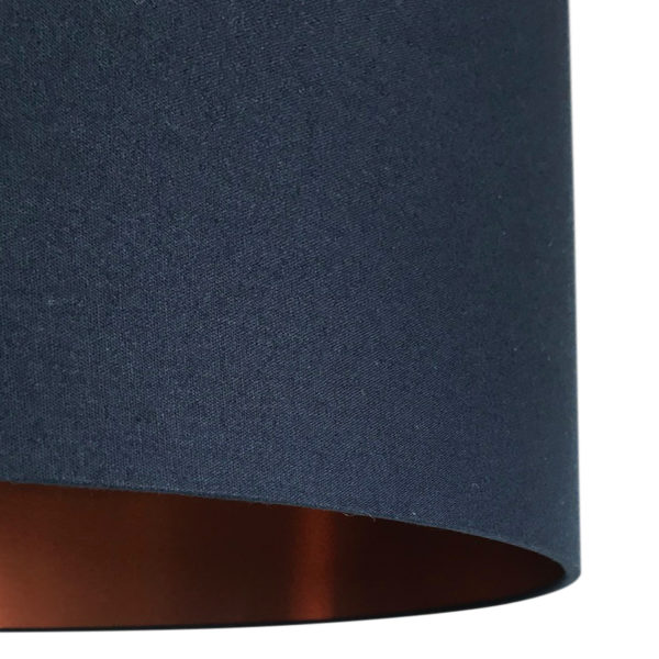 Deep Space Navy Lampshade With Brushed Copper Lining