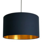 Deep Space Navy Handmade Lampshade with Gold Lining