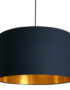 Deep Space Navy Handmade Lampshade with Gold Lining