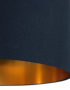 Deep Space Navy Handmade Lampshade with Gold Lining