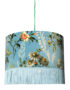 Floral Duck Egg Velvet Lampshade & Fringing