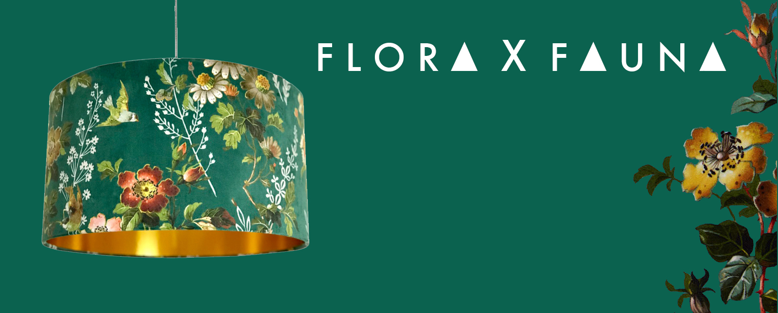 Flora X Fauna Floral Velvet Lampshade Collection