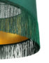 Hunter Green Lampshade with Gold Lining & Green Fringing
