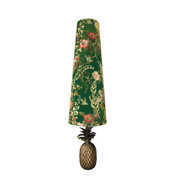 King & Queen Oversized Floral Cone Lampshades in Forest Green