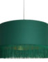 Hunter Green Lampshade with Gold Lining & Green Fringing