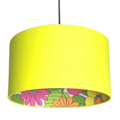 Flower Power Silhouette Lampshade in Sunshine Yellow