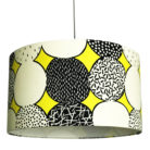 Monochrome Memphis handmade Lampshade in Sunshine Yellow