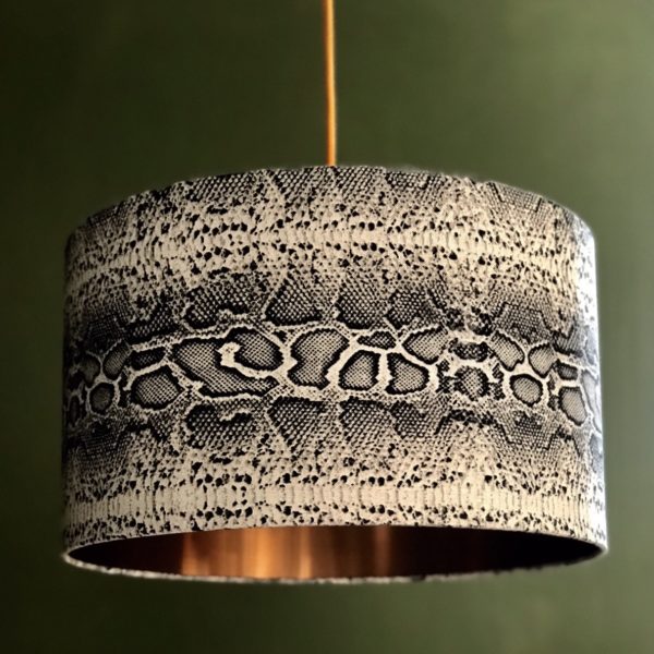 Serpent Snakeskin Linen Lampshade With Gold Lining