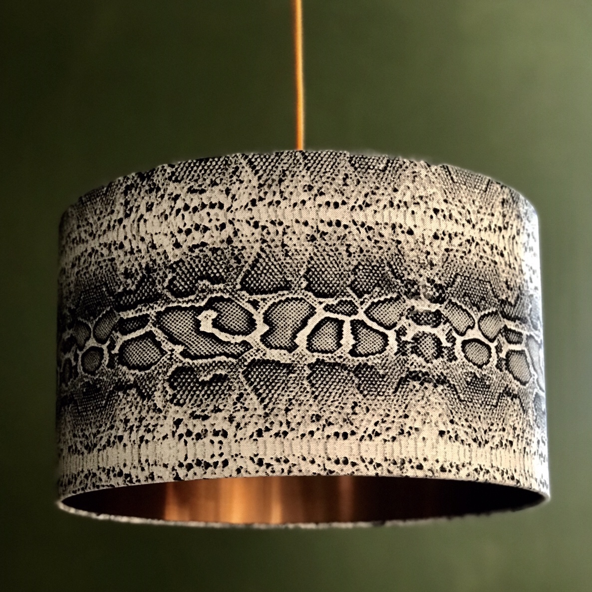 Serpent Snakeskin Linen Lampshade With, How To Replace Lampshade Lining