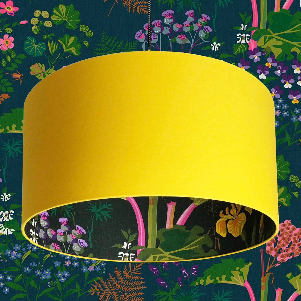 Egg Yolk Rhubarb silhouette Lampshade