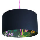 Rabarber Wallpaper Silhouette Lampshade in Deep Space Navy