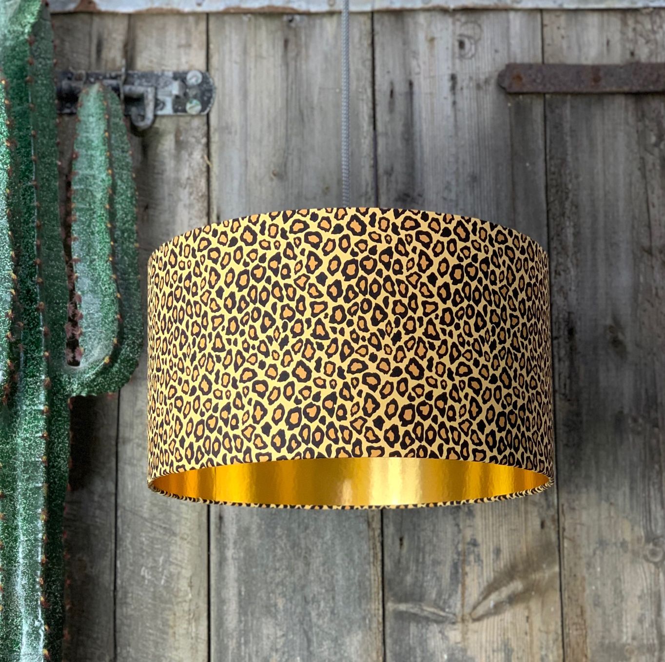Leopard Print Lampshade With Gold, Leopard Print Lamp Shade Uk