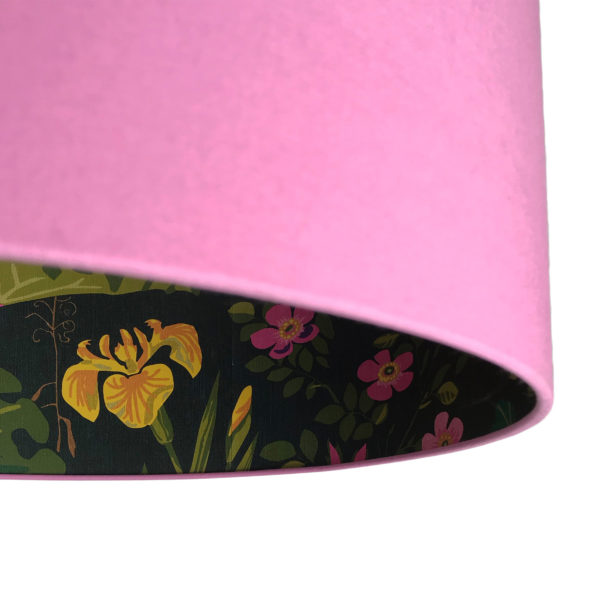 Rabarber Wallpaper Silhouette Lampshade in Candy Floss Pink
