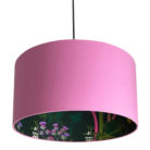Rabarber Wallpaper Silhouette Lampshade in Candy Floss Pink