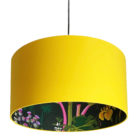 Rabarber Wallpaper Silhouette Lampshade in Egg Yolk Yellow