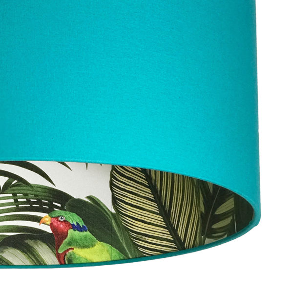 Tropical Jungle Silhouette Lampshade in Jade Cotton