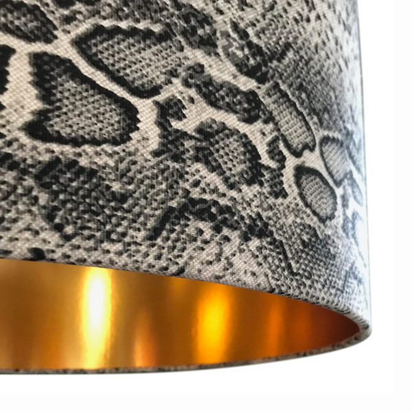 Serpent Snakeskin Linen Lampshade With Gold Lining